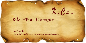Küffer Csongor névjegykártya
